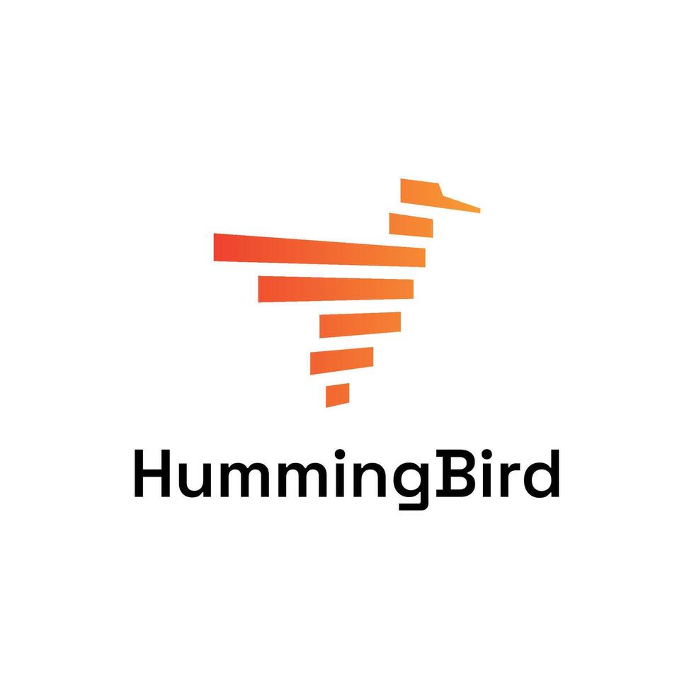 Humming Bird Fly Wing Lines Logo vector