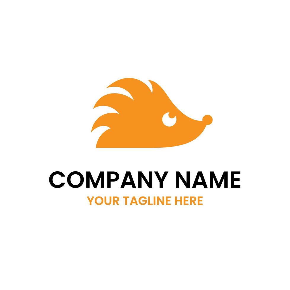 Hedgehog Mascot Minimalist Flat Logo vector