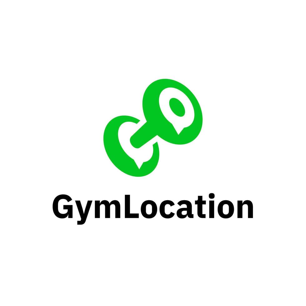 Gym Fitness Location Pin Map Logo vector