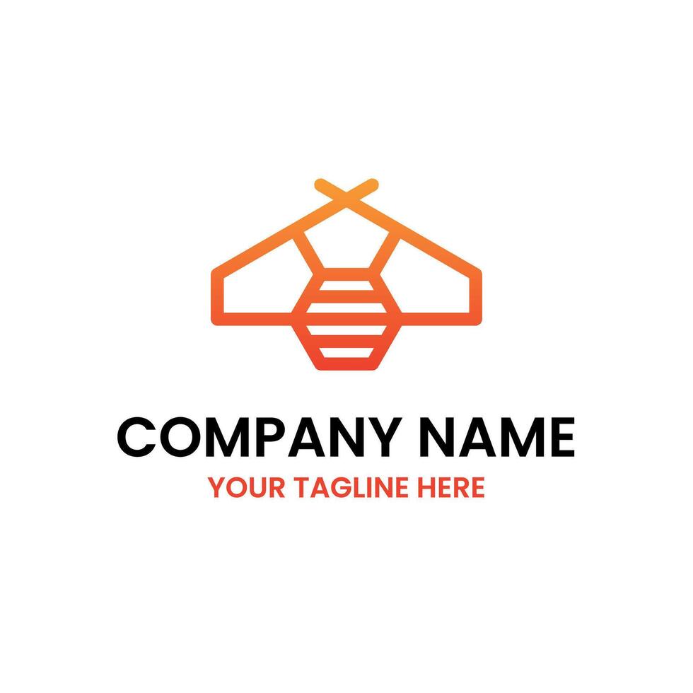 Nature Honey Bee Hexagon Logo vector