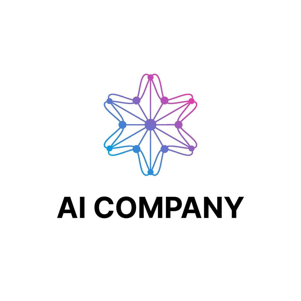 AI Artificial intelligence Dots Neuron Logo vector