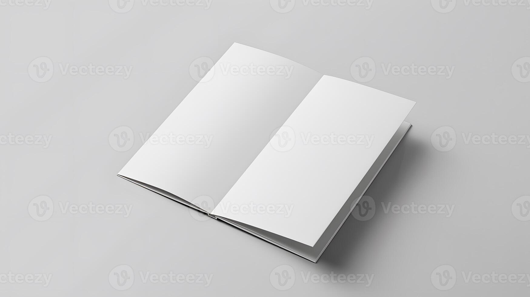 Blank A4 photorealistic brochure mockup on light grey background. photo