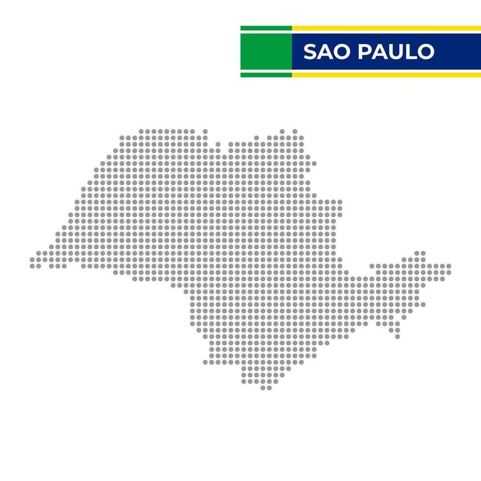 Dotted map of the State of Sao Paulo in Brazil vector