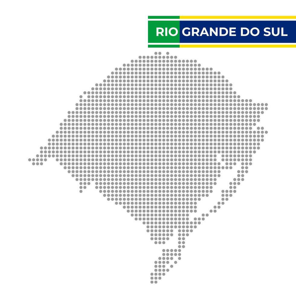 punteado mapa de el estado de rio grande hacer sul en Brasil vector