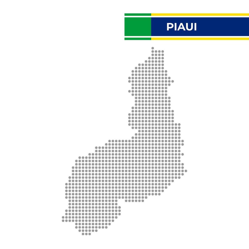 Dotted map of the State of Piaui in Brazil vector