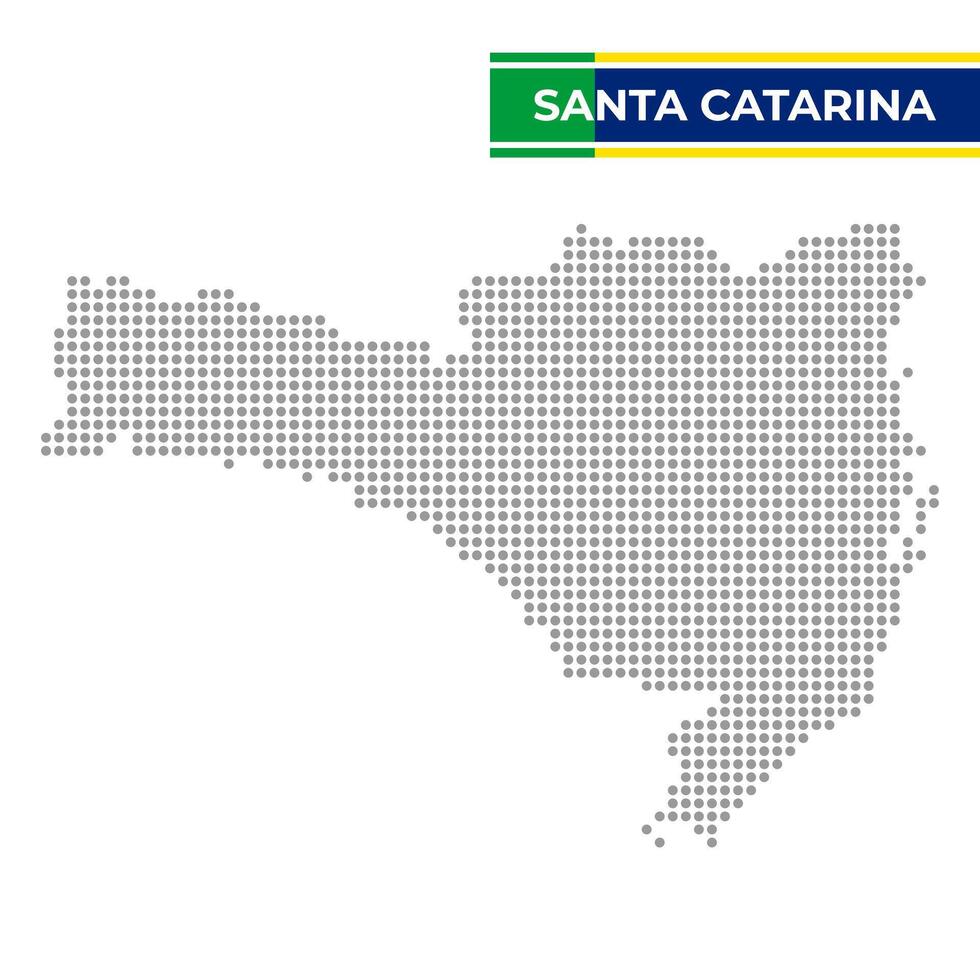 Dotted map of the State of Santa Catarina in Brazil vector