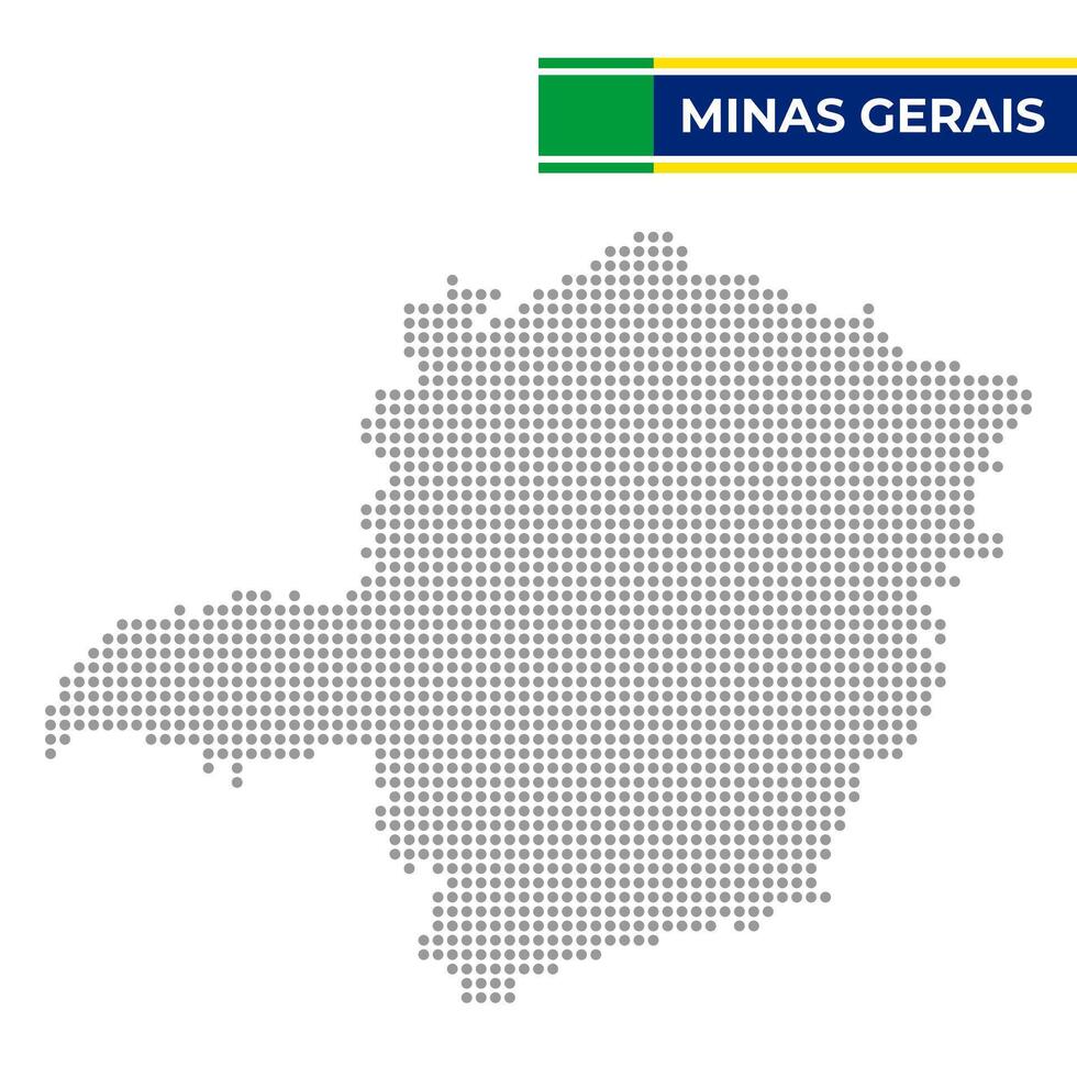 Dotted map of the State of Minas Gerais in Brazil vector