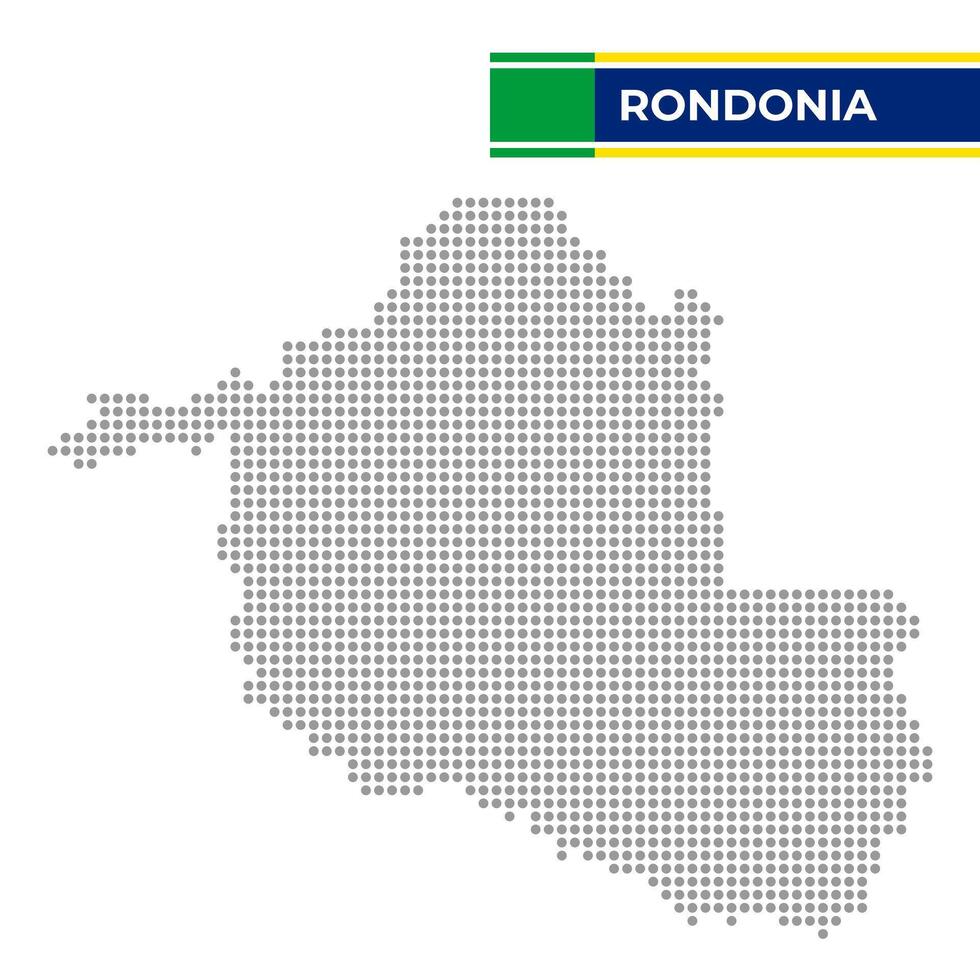 Dotted map of the State of Rondonia in Brazil vector