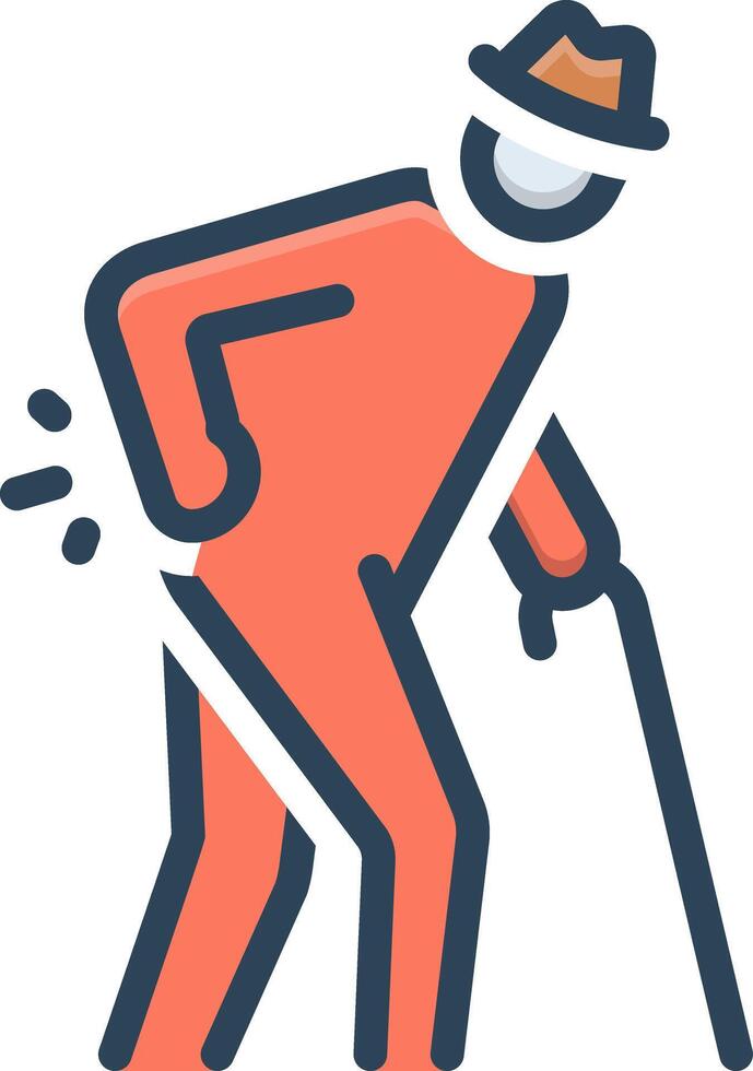 Color icon for back pain vector