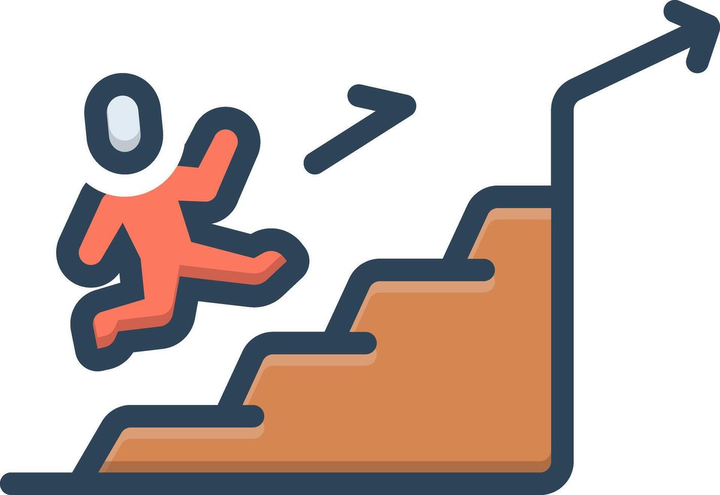 Color icon for career steps vector