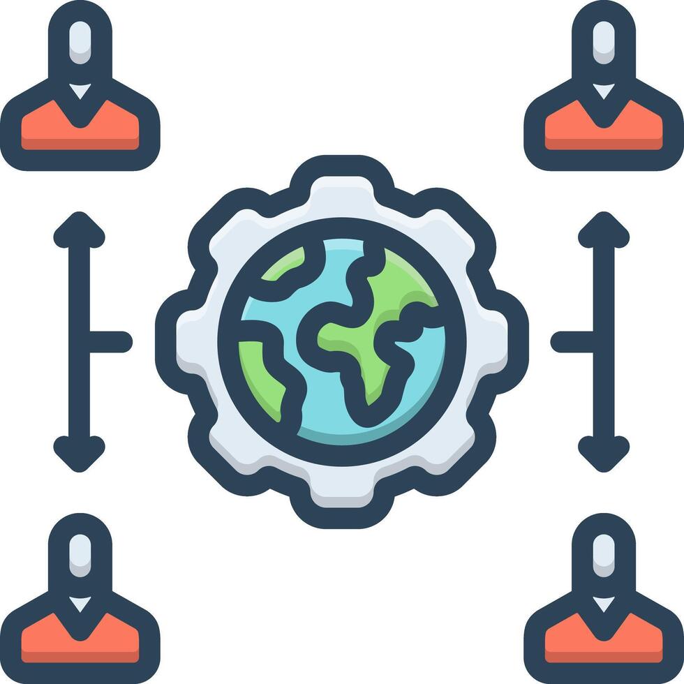 Color icon for outsource vector