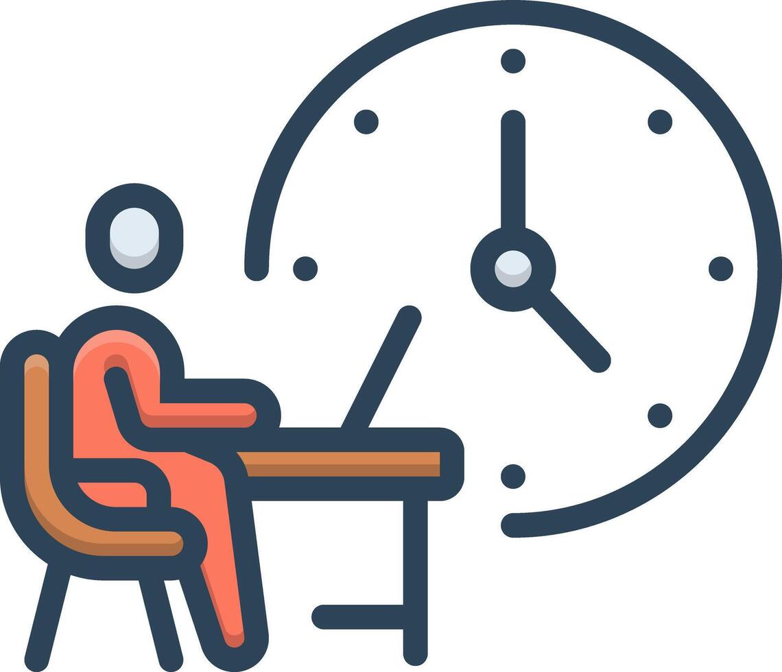 Color icon for working hours vector