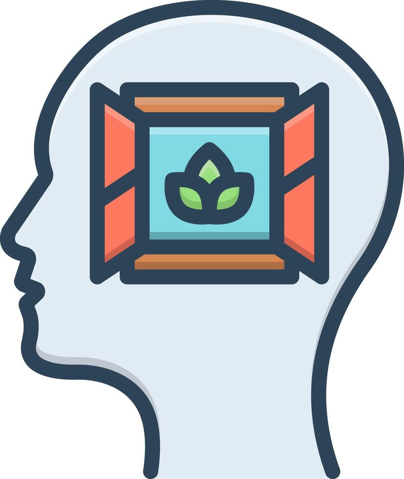 Color icon for mindfulness vector