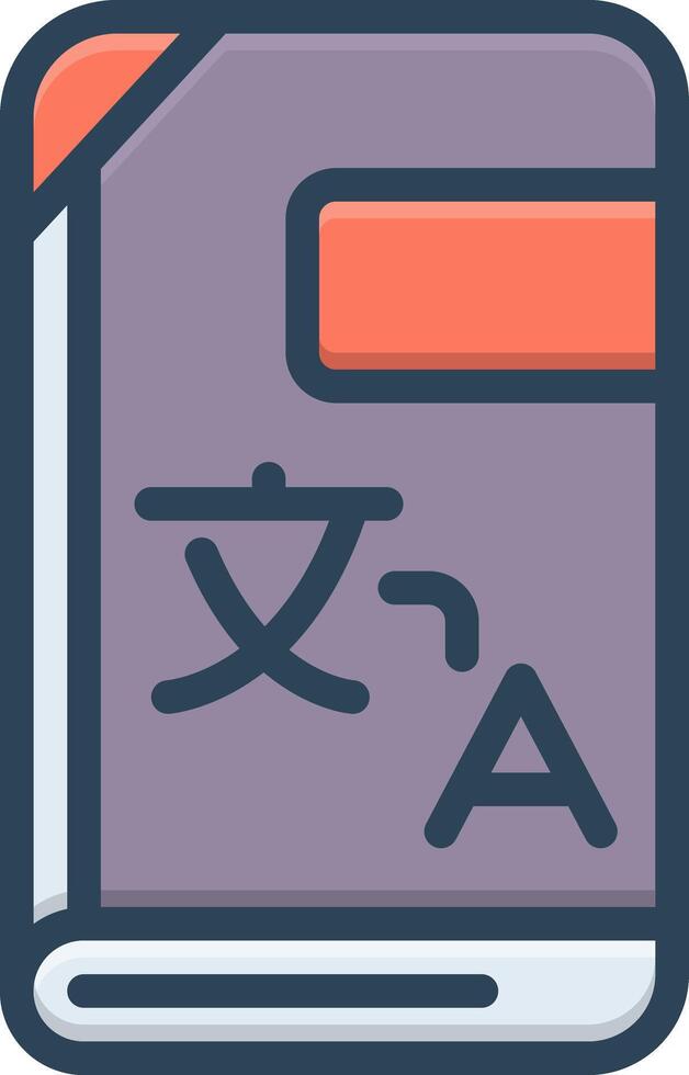 Color icon for language course vector