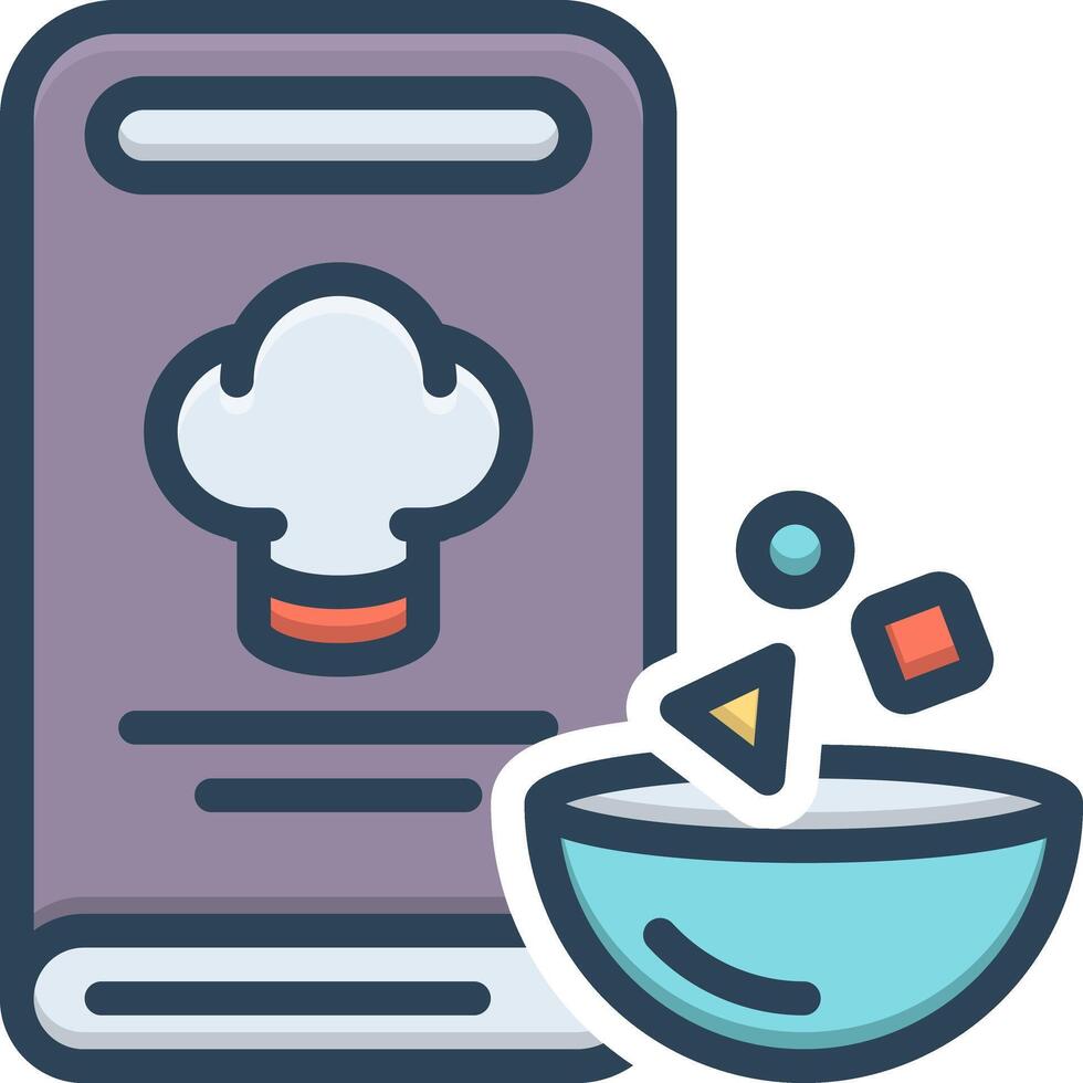 Color icon for recipes vector