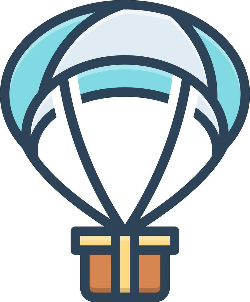 Color icon for parachute vector