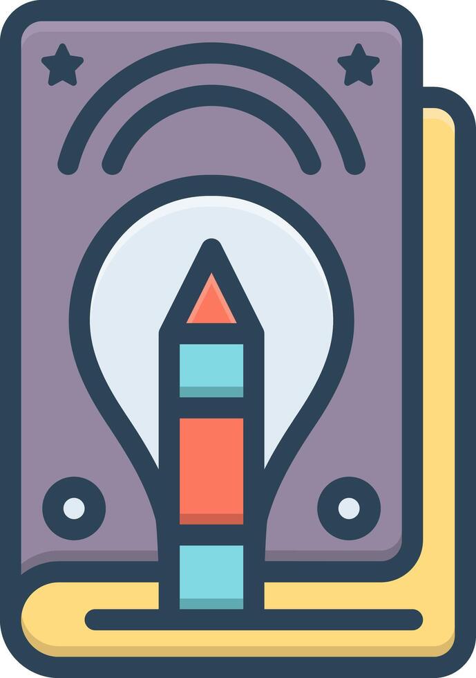 Color icon for creative teaching vector