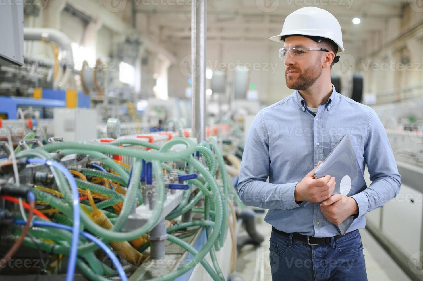 retrato de profesional pesado industria ingeniero foto