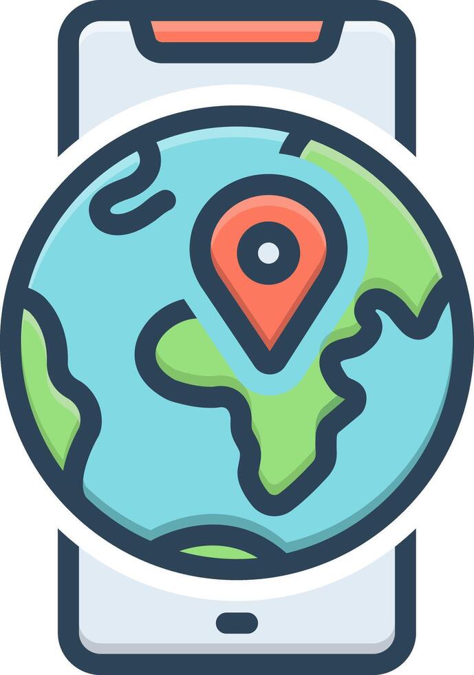 Color icon for geolocation vector