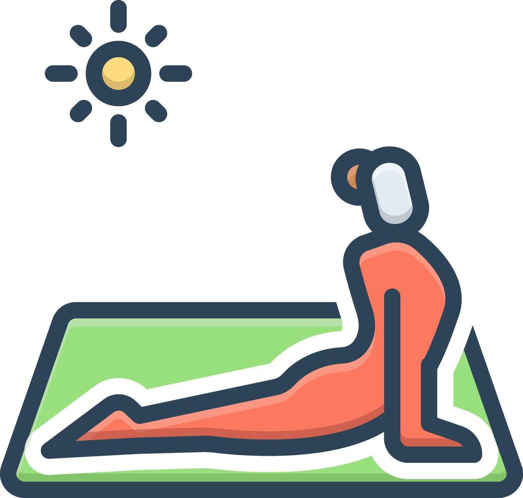 Color icon for yoga vector