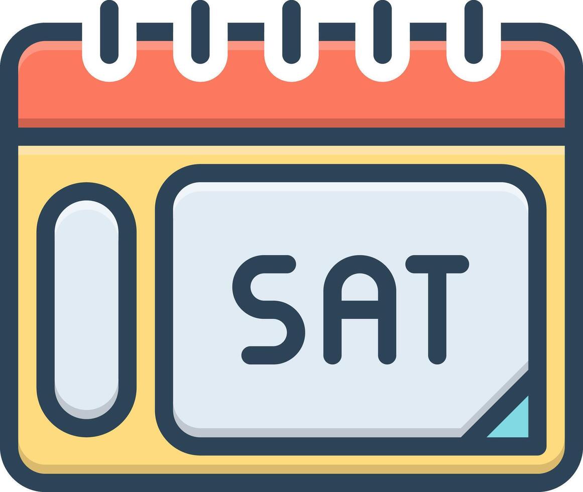 Color icon for saturday vector