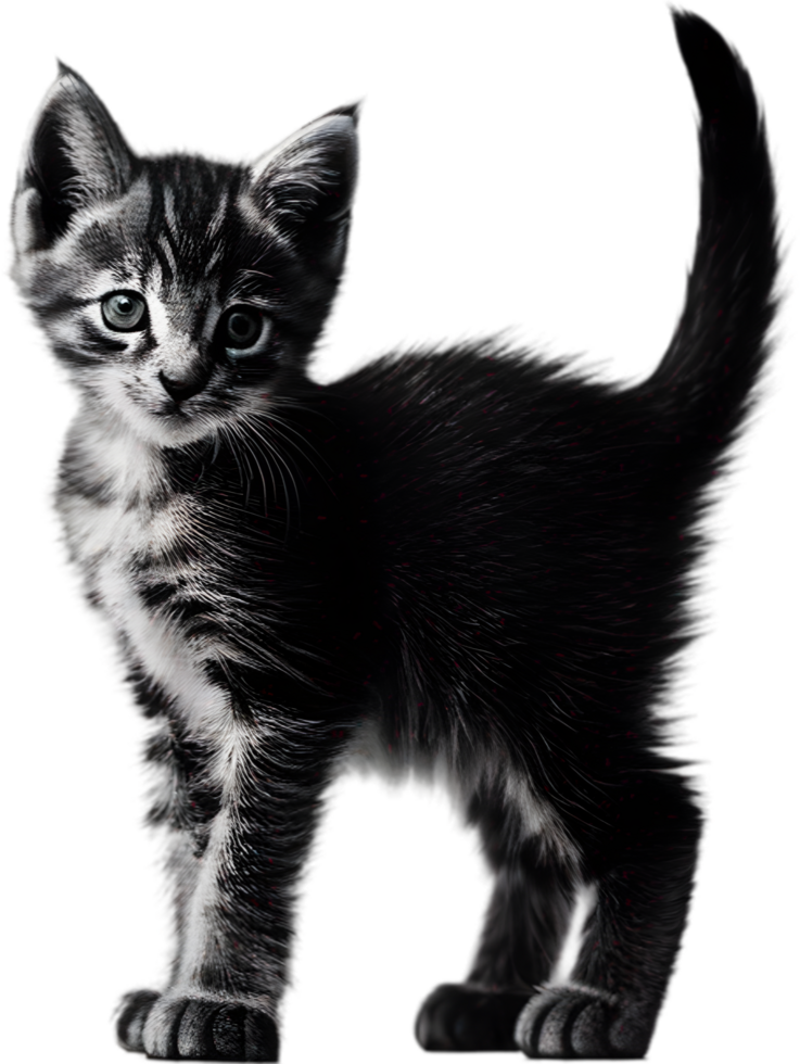 Close-up painting of a cute kitten. Ai Generate png
