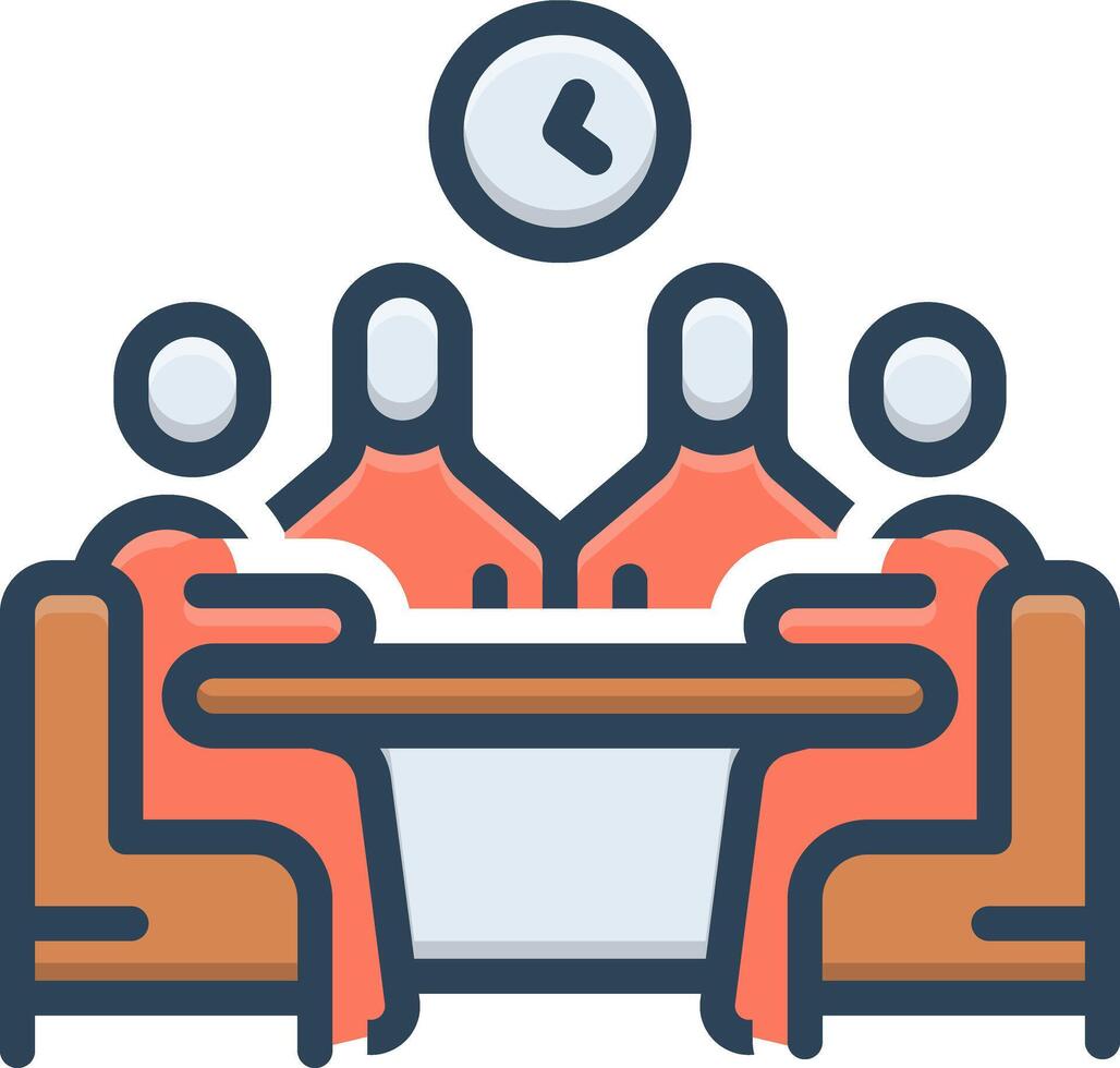 Color icon for meeting vector