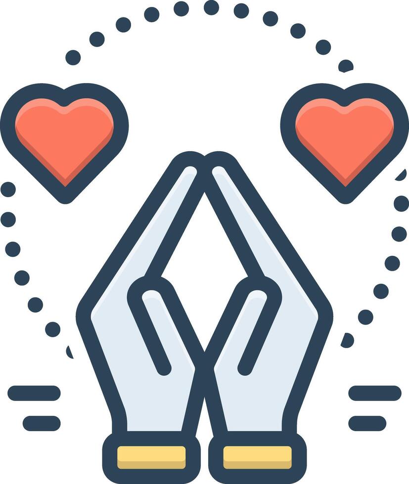 Color icon for gratitude vector