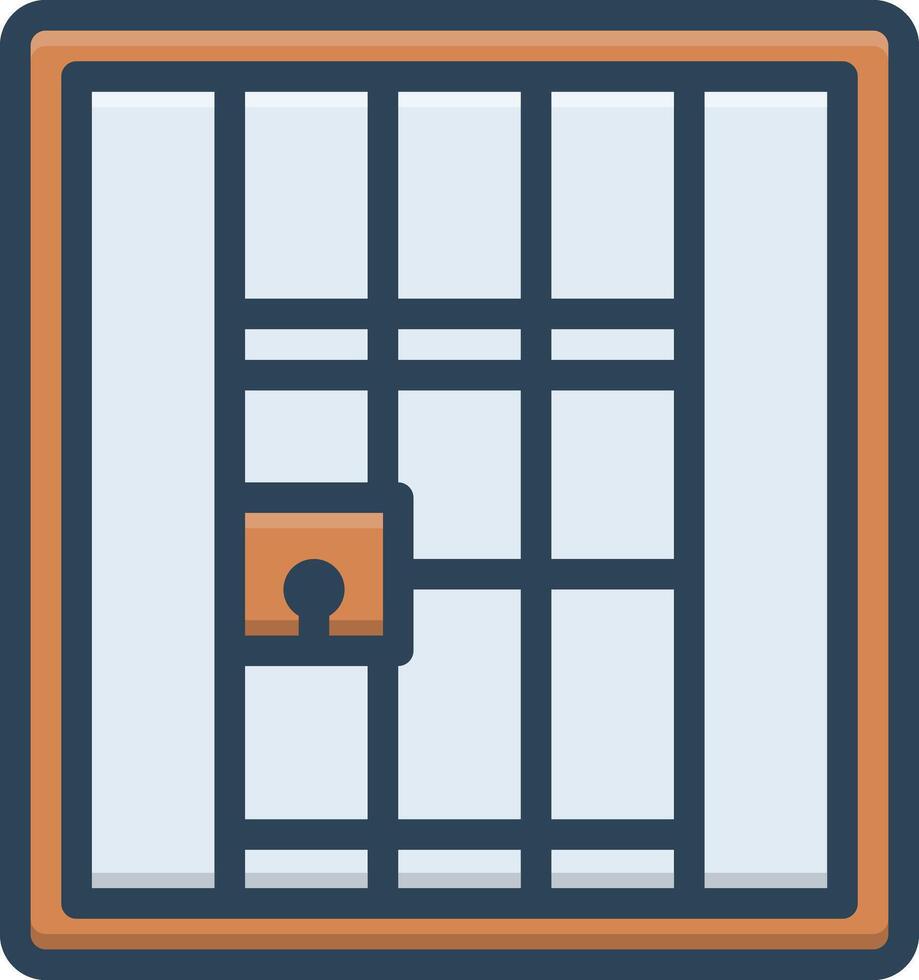 Color icon for jail vector