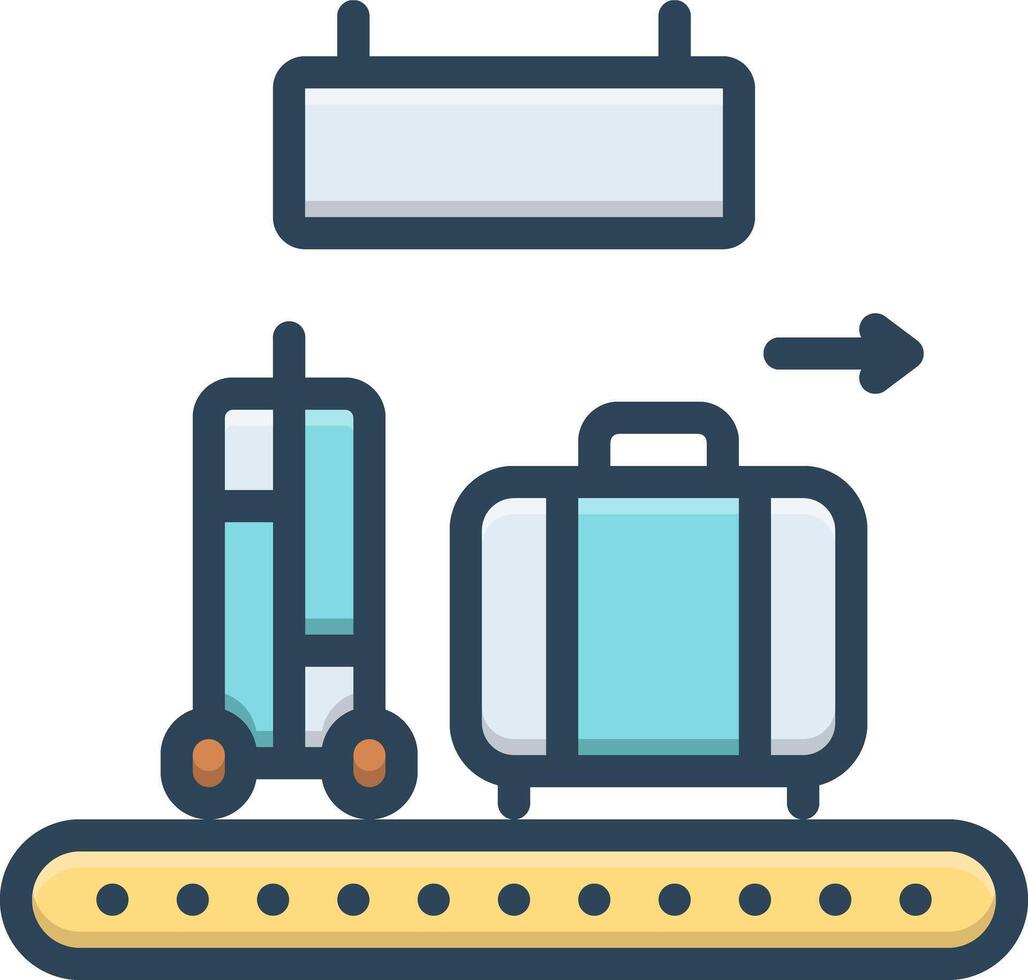 Color icon for left luggage vector