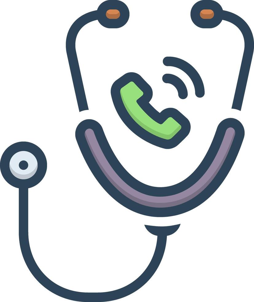 Color icon for call the doctor vector