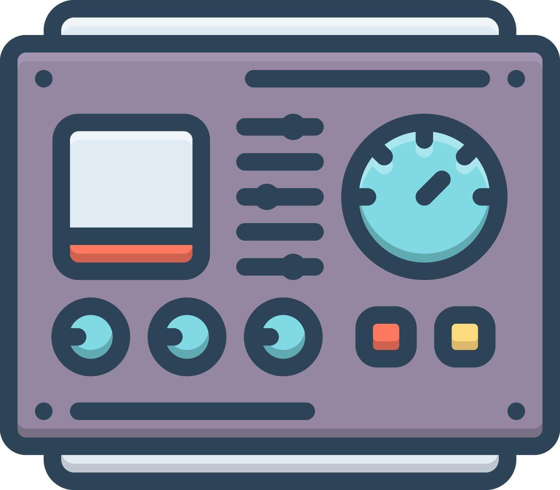 color icono para controlar panel vector