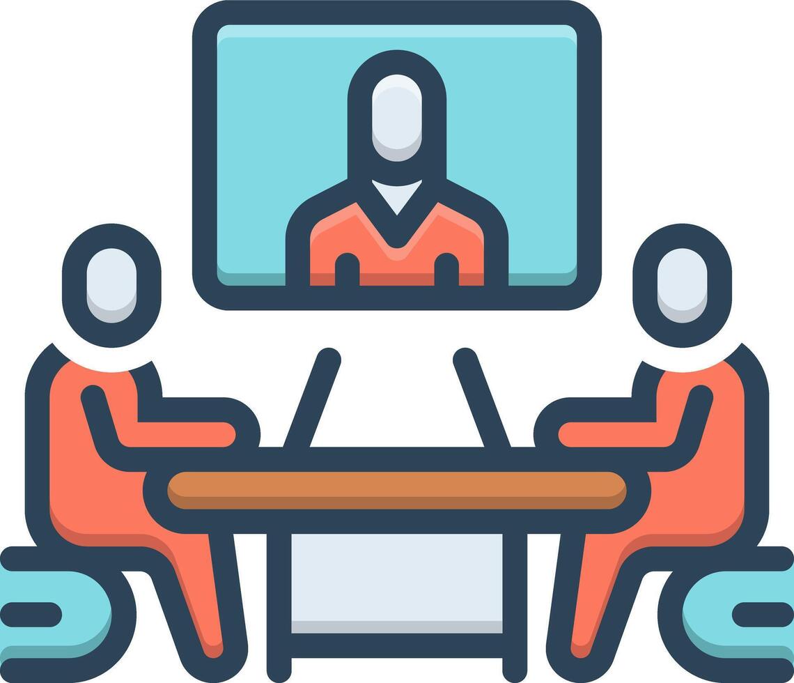 Color icon for meeting vector