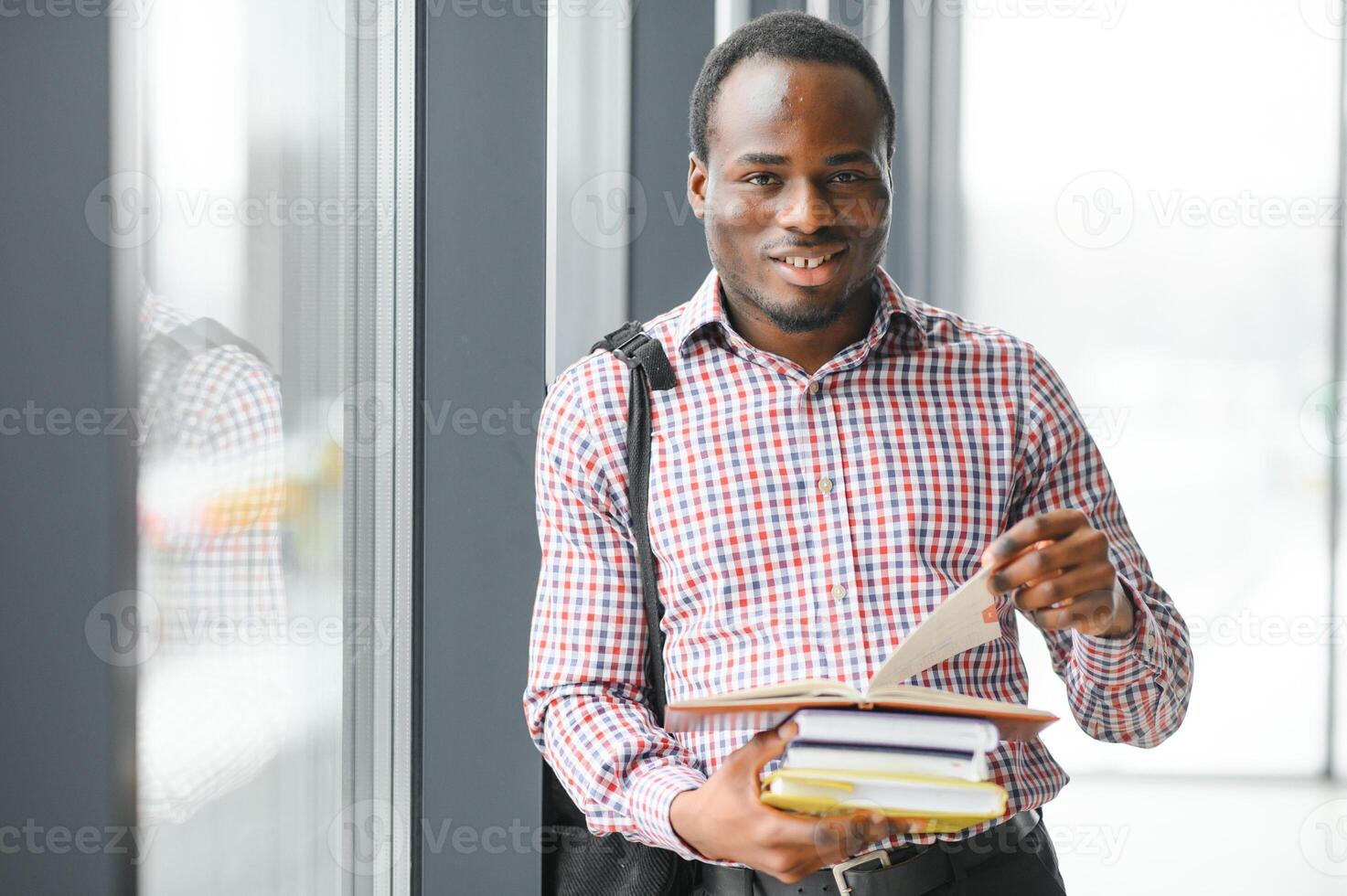 Portrait of african university student in class looking at camera photo