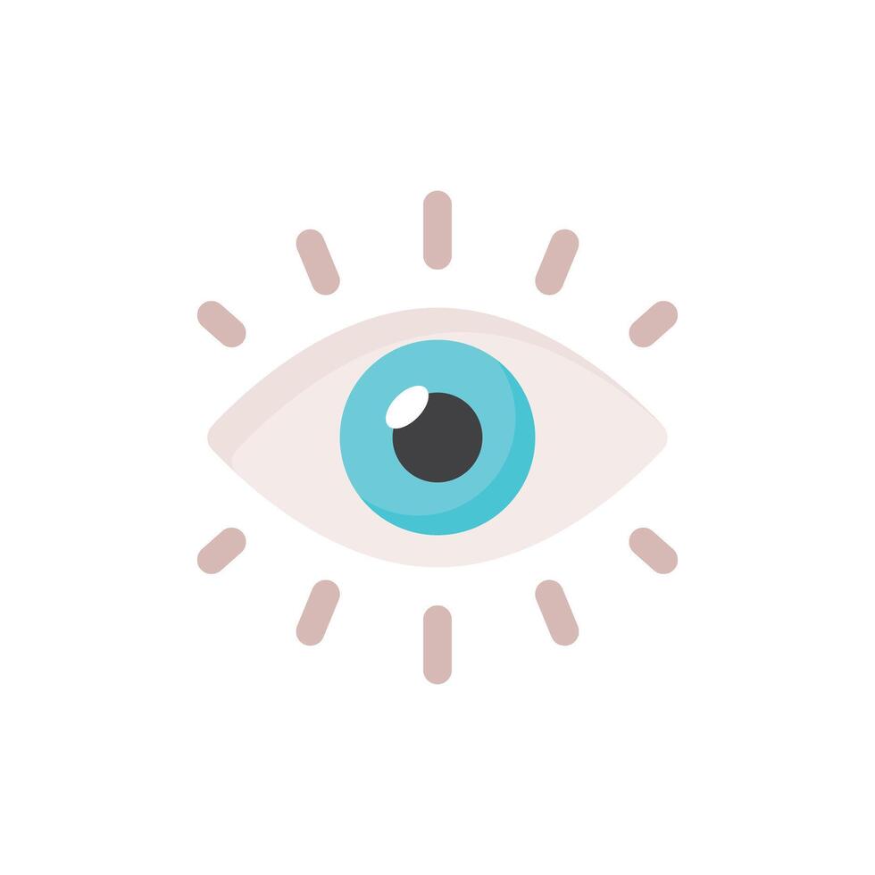 Human eye icon in flat style. Eyeball illustration on isolated background. Vision sign business concept. vector