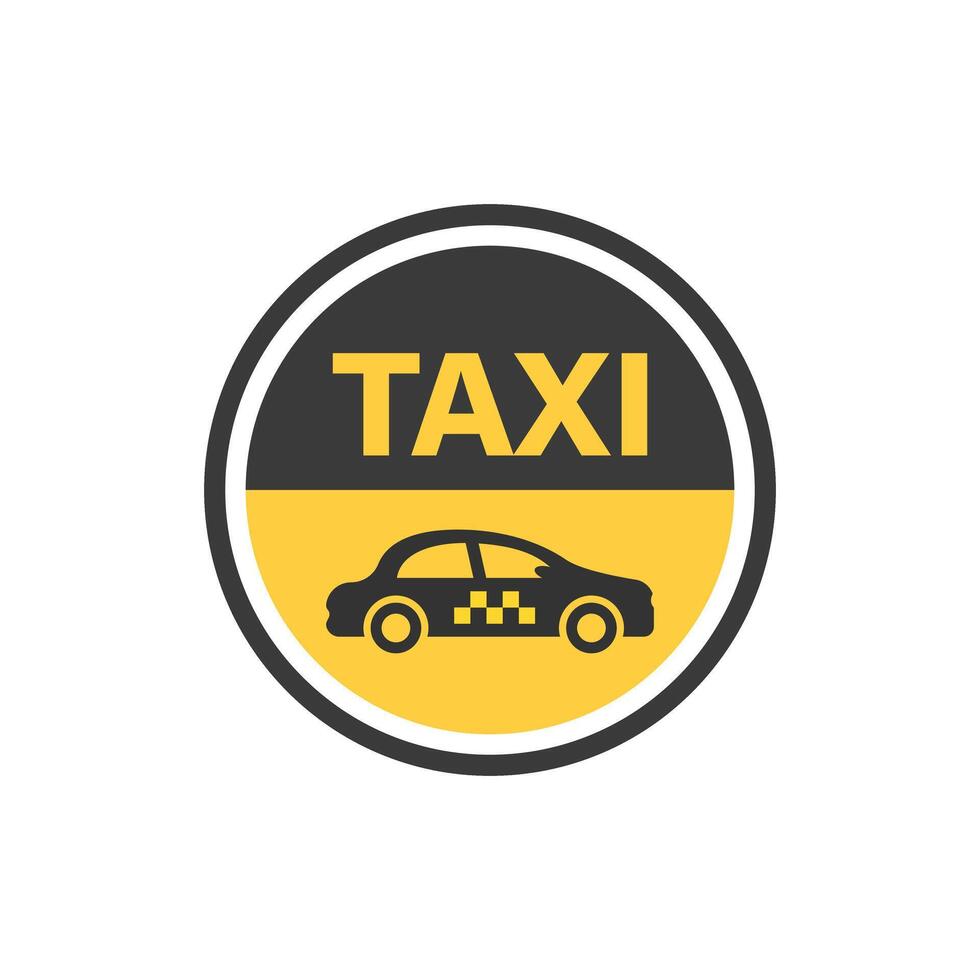 Taxi service icon in flat style. Cab illustration on isolated background. Delivery company sign business concept. vector