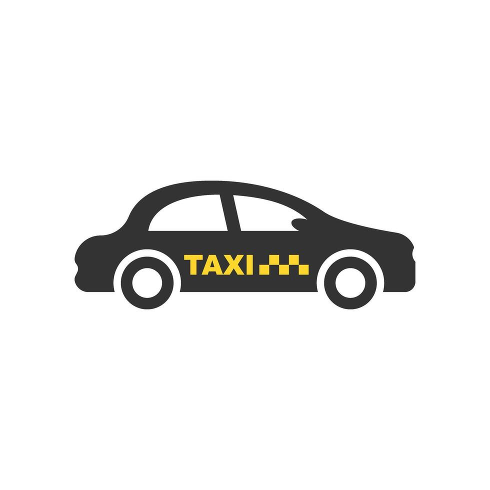 Taxi service icon in flat style. Cab illustration on isolated background. Delivery company sign business concept. vector