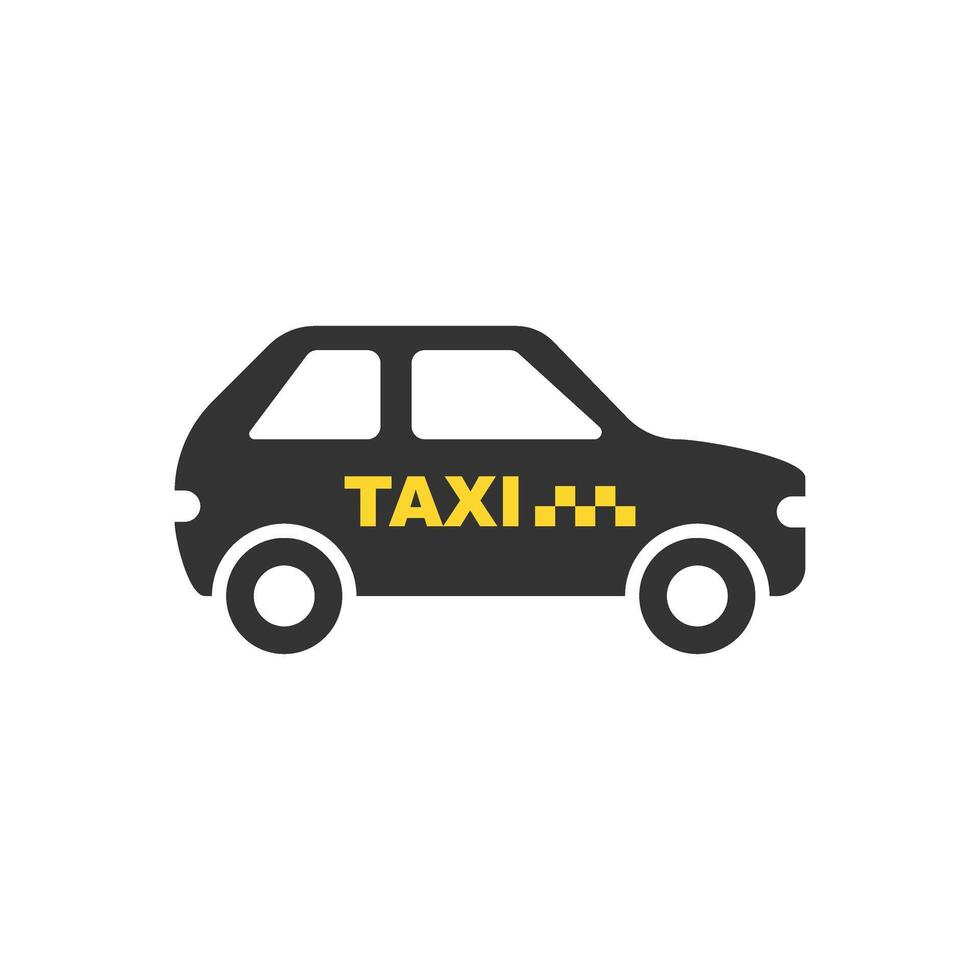 Taxi service icon in flat style. Cab illustration on isolated background. Delivery company sign business concept. vector