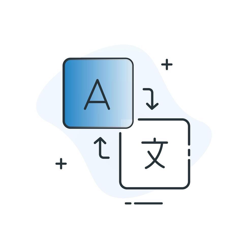 Traducción idioma conversión icono diseño vector