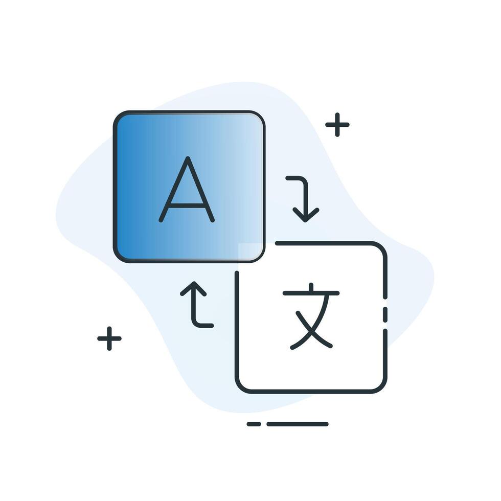 Traducción idioma conversión icono diseño vector