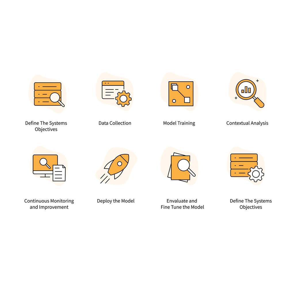 Adaptive AI Technologies Revolutionizing Business Processes Iconn Design vector