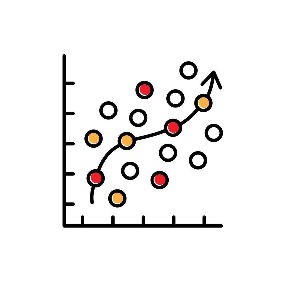 Predictive Regression Modeling Icon Design vector