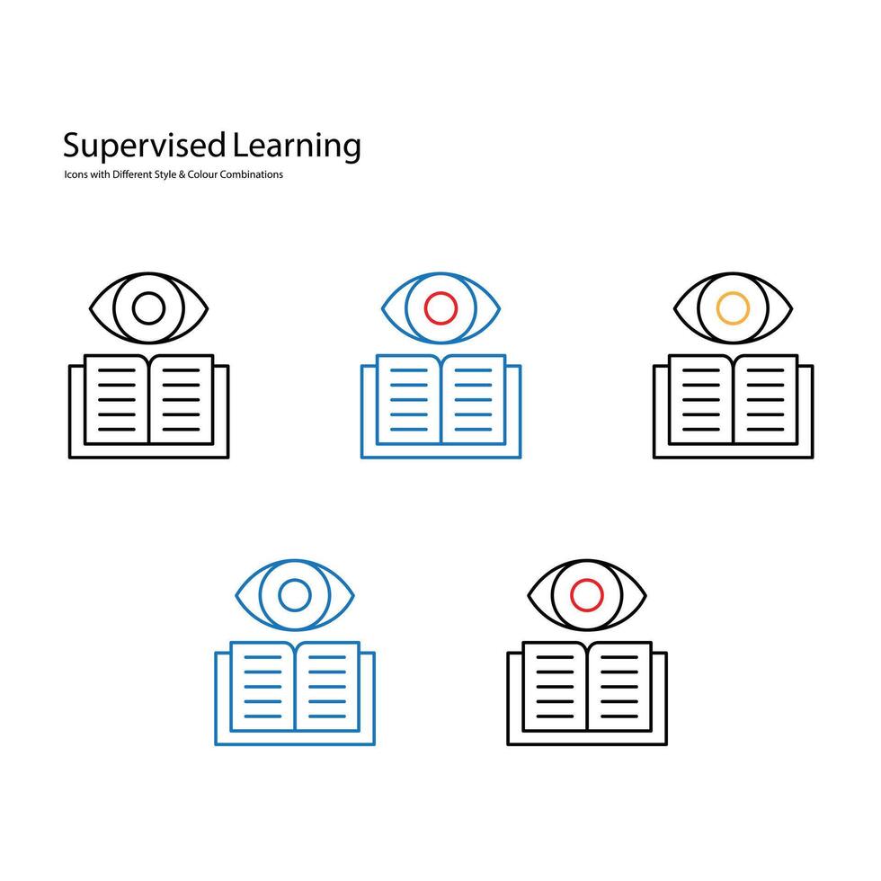 Supervised Learning Icon Design vector