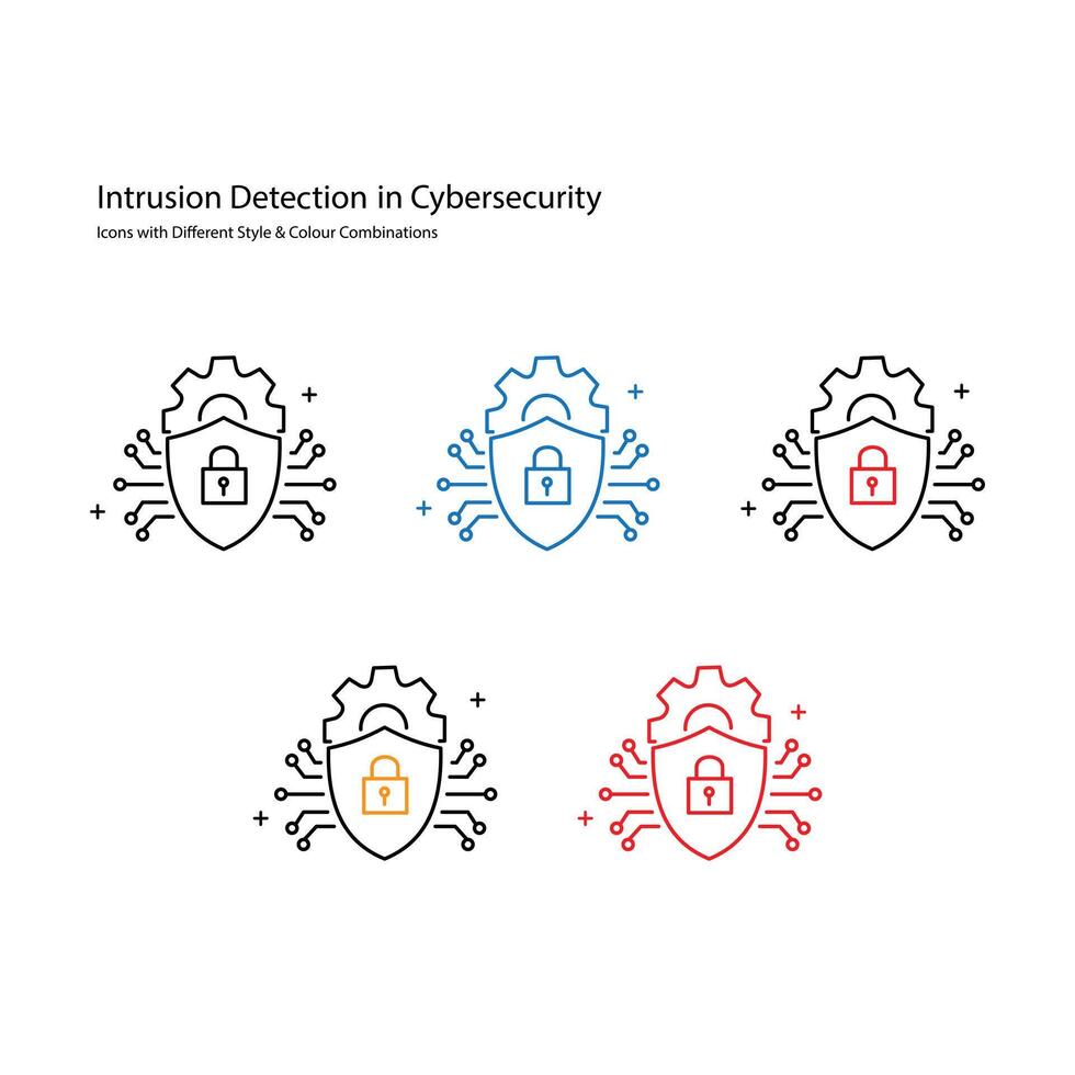 Intrusion Detection Cyber Threat Detection Icon Design vector
