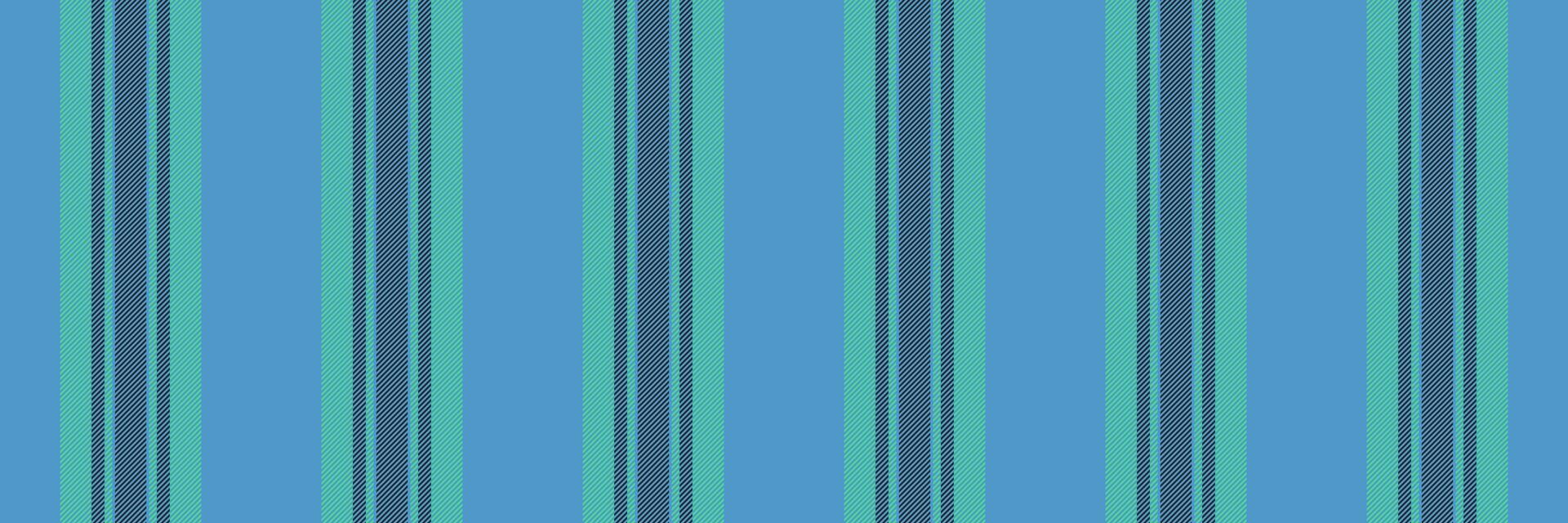 Template lines fabric pattern, present texture background textile. British vertical seamless stripe in cyan and green colors. vector