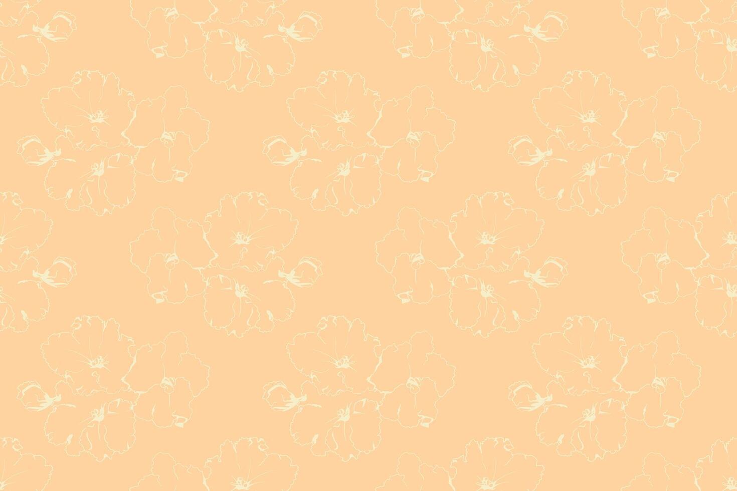 Hand drawn floral pattern design. Flower drawing simple ornament. vector