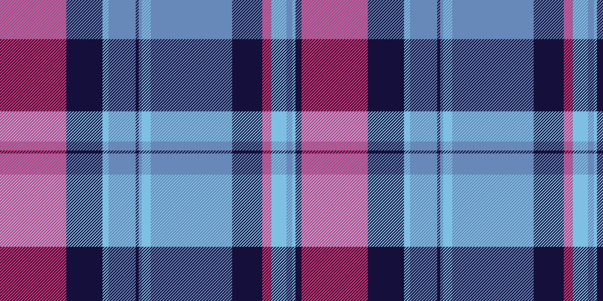 Japanese textile tartan texture, identity seamless check . Equal pattern background fabric plaid in dark and blue colors. vector