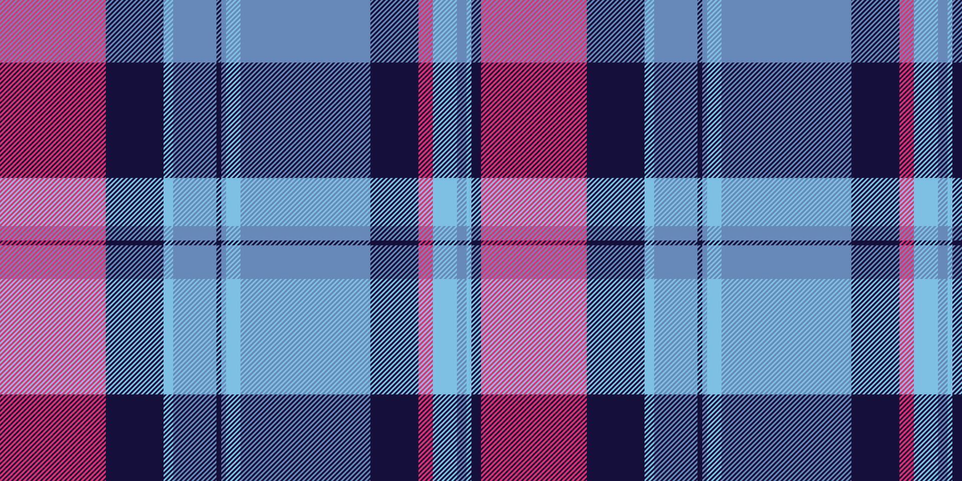 Japanese textile tartan texture, identity seamless check . Equal pattern background fabric plaid in dark and blue colors. vector