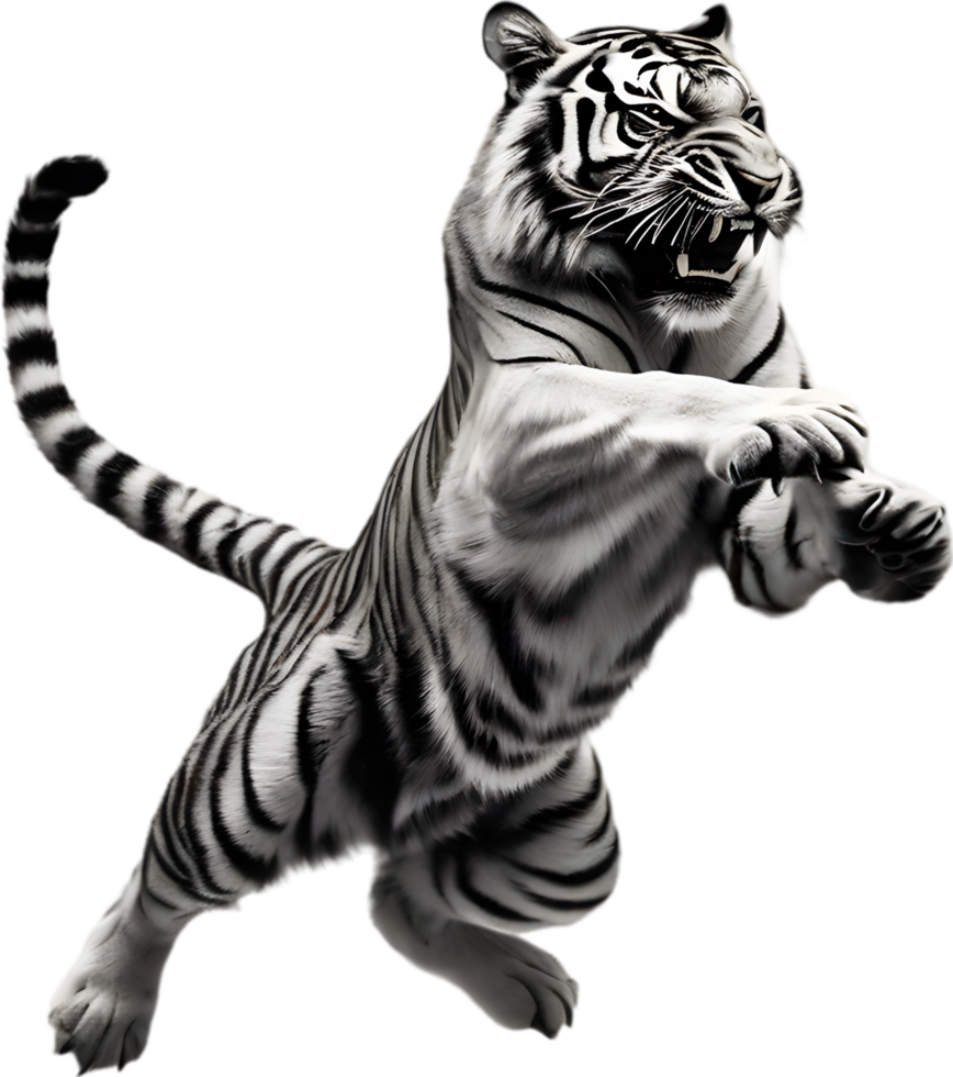 Close-up painting of a tiger. Ai Generate png