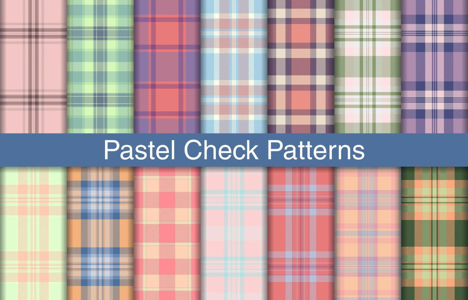 Pastel plaid bundles, textile design, checkered fabric pattern for shirt, dress, suit, wrapping paper print, invitation and gift card. vector